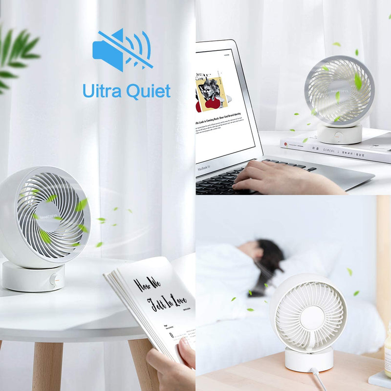 SmartDevil Mini USB Fan, Small Desk Fan with Strong Wind, Quiet Operation Portable Personal Fan for Home Office Bedroom