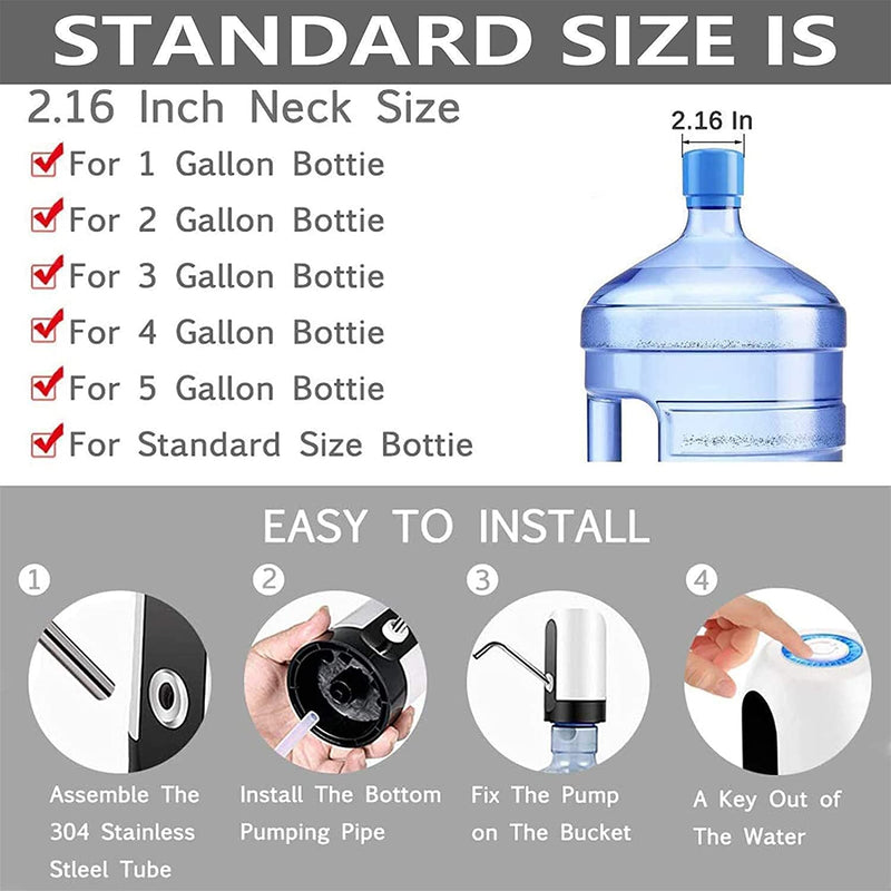 YOMYM Water Bottle Dispenser Portable Electric Water Bottle Pump for Universal 5 Gallon Bottle