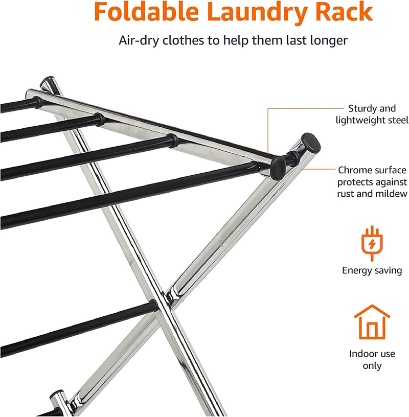 Foldable Clothes Drying Laundry Rack - Chrome