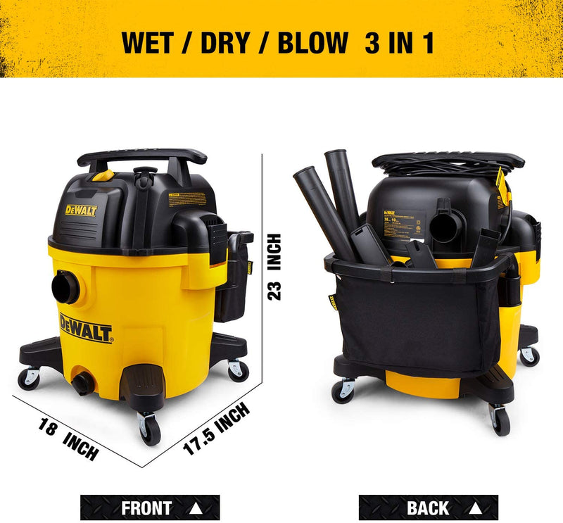 DeWALT 10 Gallon Quiet Poly Wet Dry Vacuum Yellow