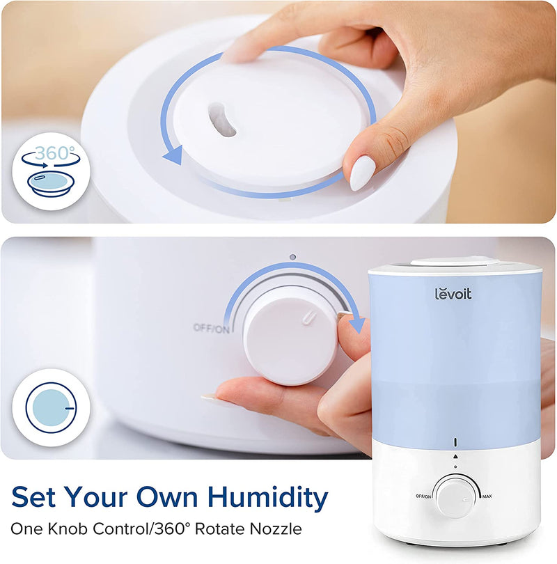 LEVOIT Humidifiers for Bedroom Large Room, 3L Cool Mist Top Fill Oil Diffuser for Baby Nursery and Plants