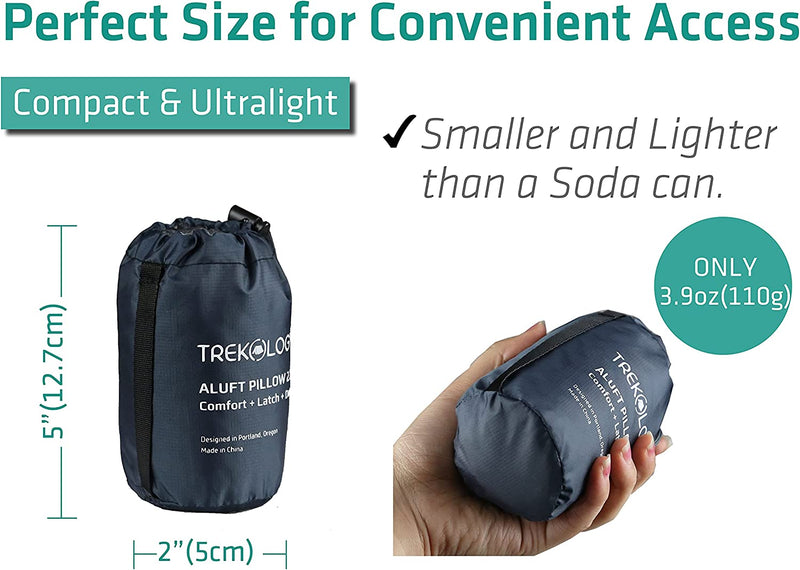 Trekology Ultralight Inflating Travel/Camping Pillows (Black)