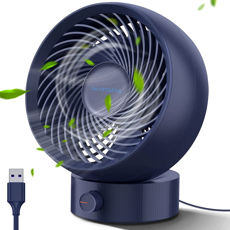 SmartDevil Mini USB Fan, Small Desk Fan with Strong Wind, Quiet Operation Portable Personal Fan for Home Office Bedroom