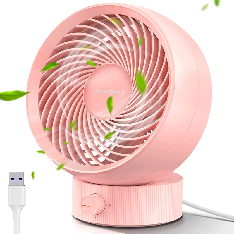 SmartDevil Mini USB Fan, Small Desk Fan with Strong Wind, Quiet Operation Portable Personal Fan for Home Office Bedroom