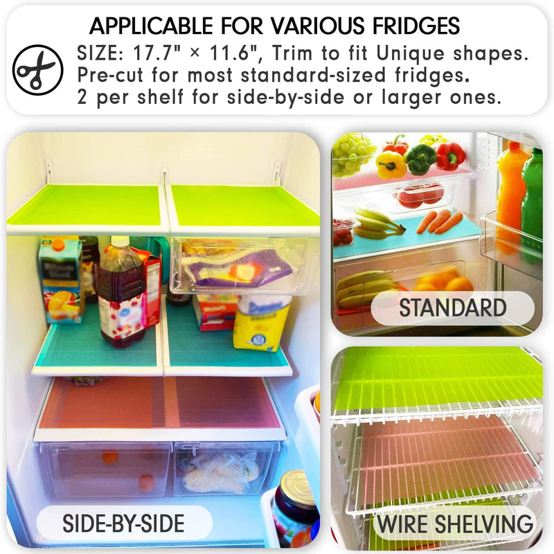 MayNest 12Pcs Refrigerator Mats, Waterproof Non-Slip EVA Refrigerator Liner Pads Drawers Shelves Cabinets Storage Kitchen