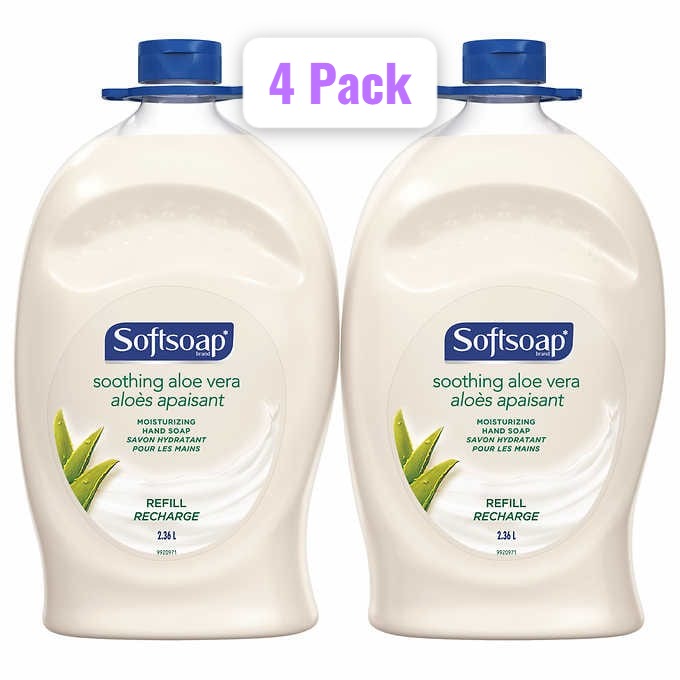 Softsoap Soothing Aloe Vera Moisturizing Hand Soap, 2.36 L, 4-pack