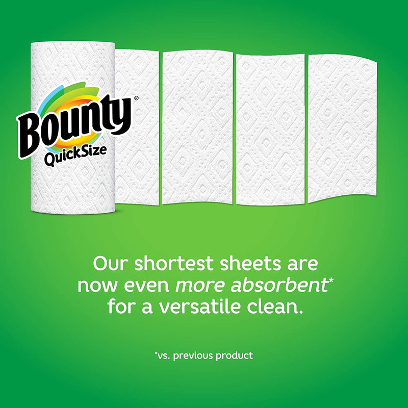 Bounty Quick-Size Paper Towels, 12 Family Rolls, White