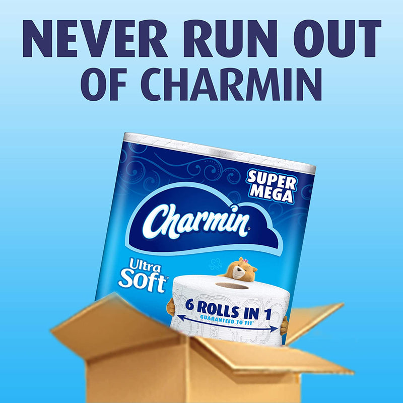 Charmin Ultra Soft Toilet Paper, 8 Super Mega Rolls Bath Tissue = 48 Regular Rolls