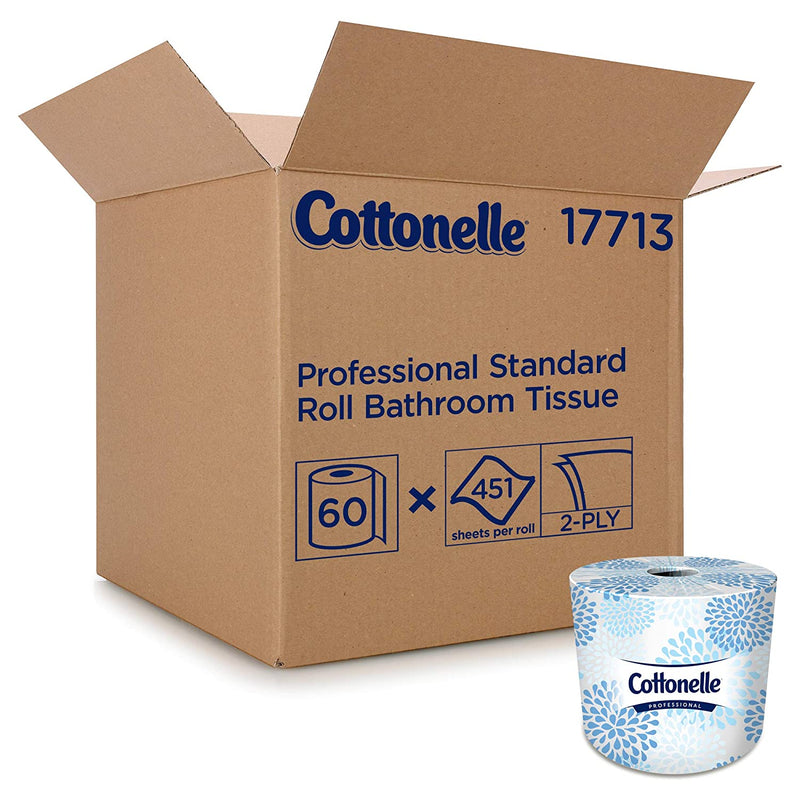 Kleenex Cottonelle Bulk Toilet Paper (17713), 60 Individually Wrapped Toilet Paper Rolls, White (27, 060 Sheets Per Case)