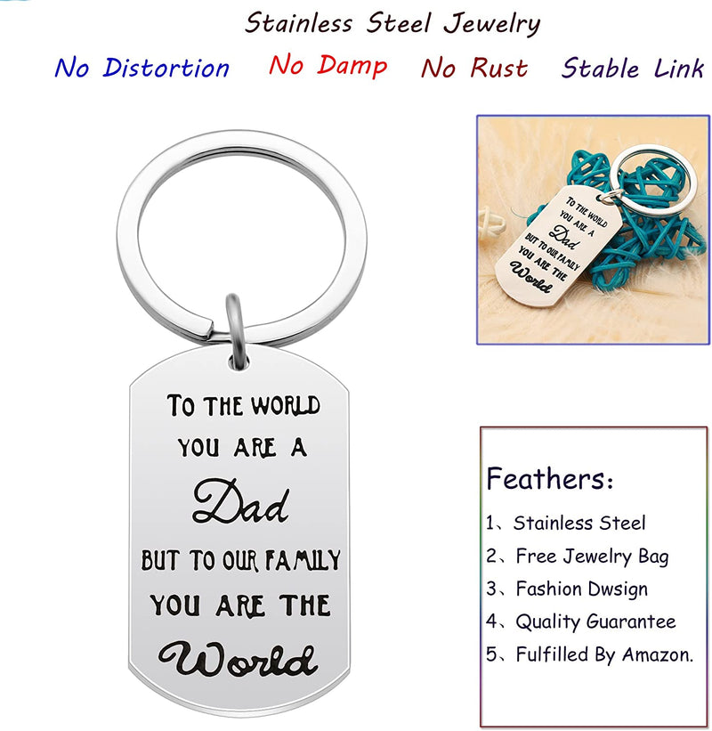 Father Key Chain Ring Father Day Gifts Dad Papa Family Key Holder