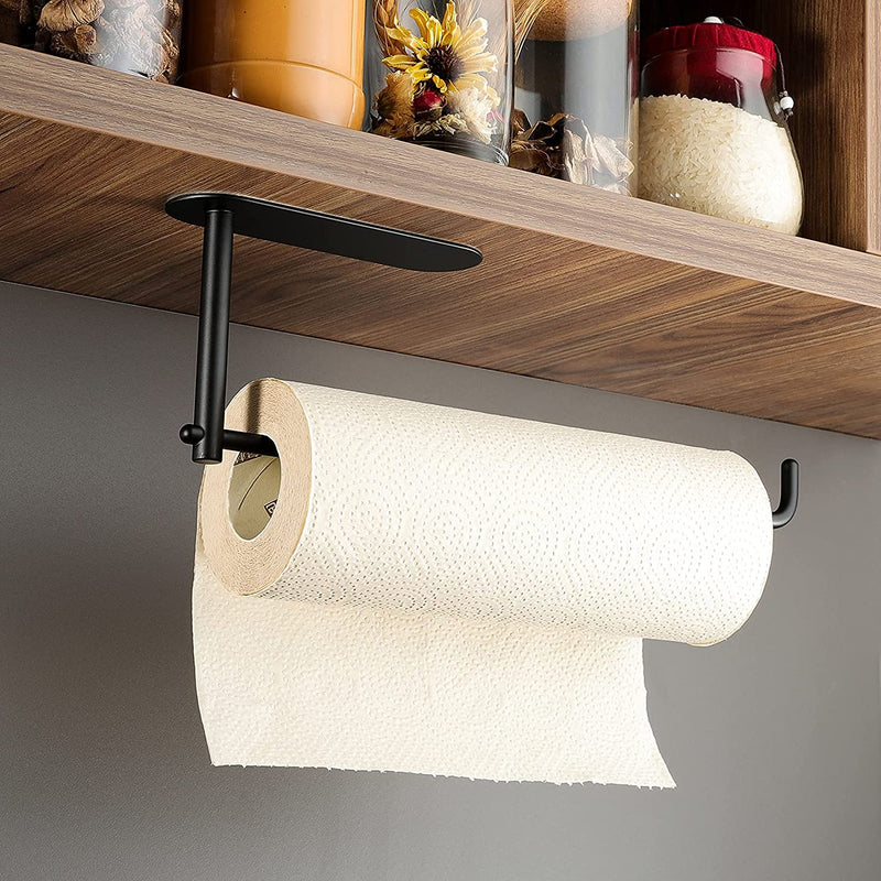 ZUNTO Paper Towel Holder Under Kitchen Cabinet - Stainless Steel Self Adhesive Paper Towel Rack Fit All Paper Rolls