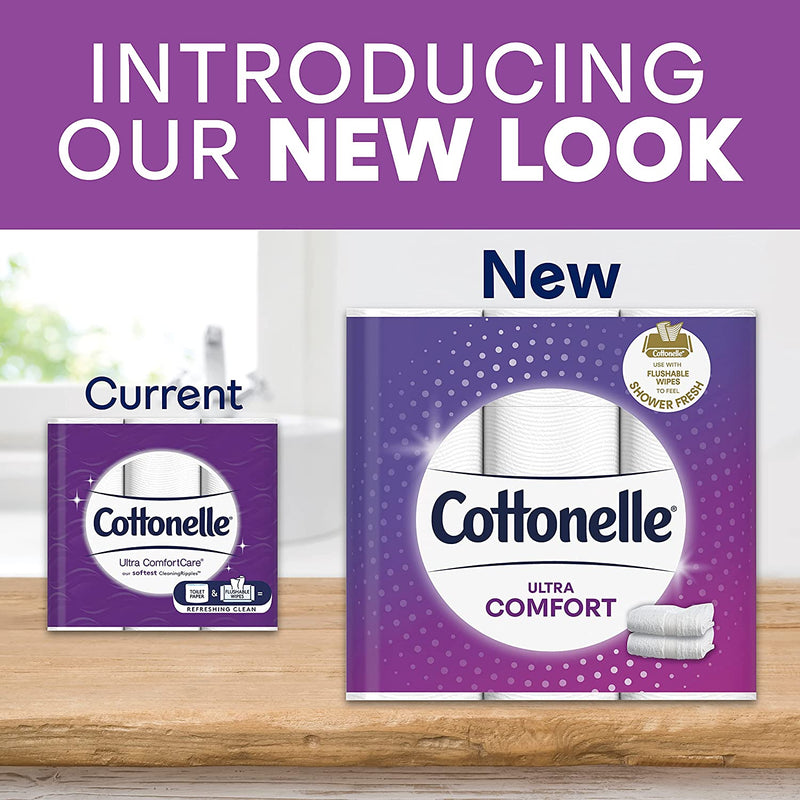 Cottonelle Ultra Comfort Toilet Paper, Strong Bath Tissue, 36 Mega Rolls (36 Mega Rolls = 144 regular rolls), 268 Sheets per Roll