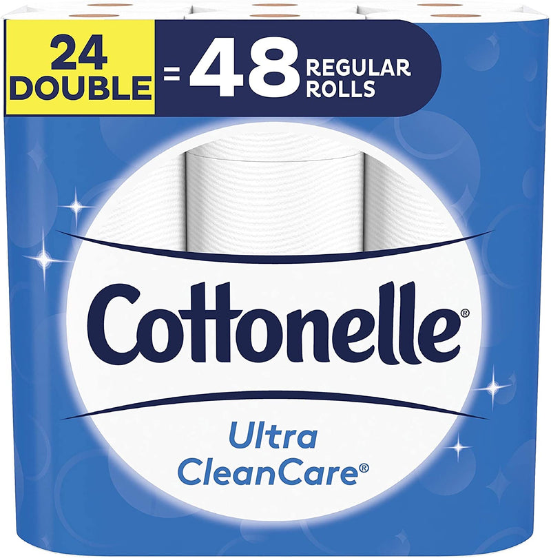 Cottonelle Ultra CleanCare Toilet Paper, Strong Tissue, 24 Double Rolls (Equals 48 Regular Rolls)