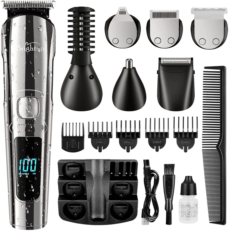 Brightup Beard Trimmer, Cordless Hair Clippers Hair Trimmer for Men, Waterproof