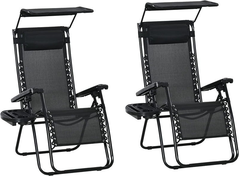 Zero Gravity Chair Adjustable Patio Lounge Chair Reclining Seat - 2 Pack