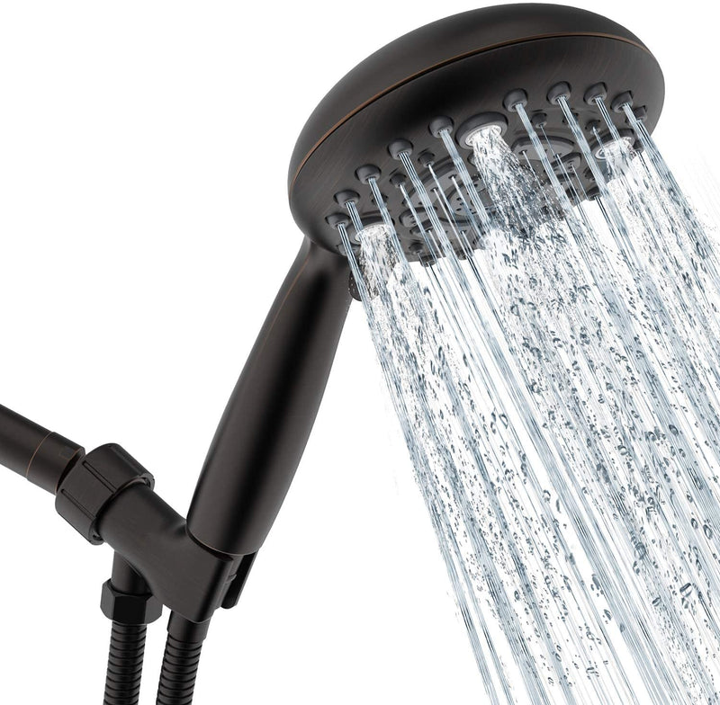 Shower Head, SR SUN RISE 6-Settings 4.8" High Pressure Handheld Shower Head Set