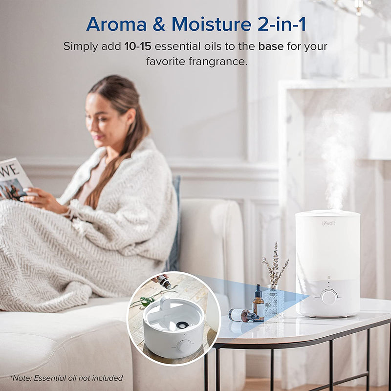 LEVOIT Humidifier for Bedroom Large Room, Top Fill Cool Mist Humidifiers for Plant, Baby Nursery, 3L Water Tank