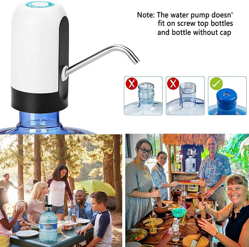 YOMYM Water Bottle Dispenser Portable Electric Water Bottle Pump for Universal 5 Gallon Bottle