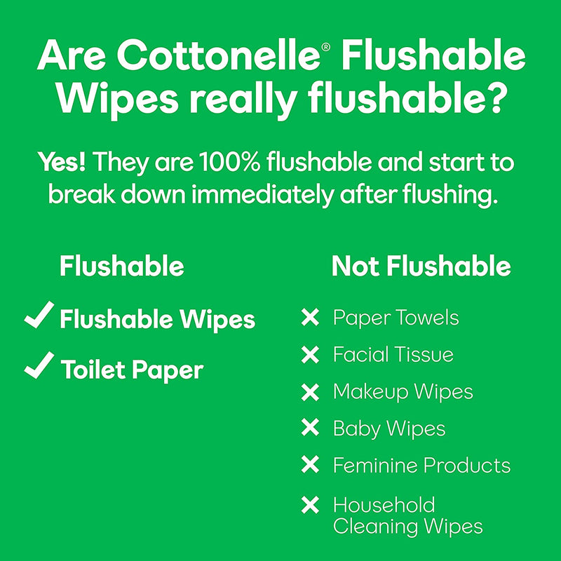 Cottonelle GentlePlus Flushable Wet Wipes with Aloe & Vitamin E - 8 Flip-Top Packs, 168 Total Flushable Wipes