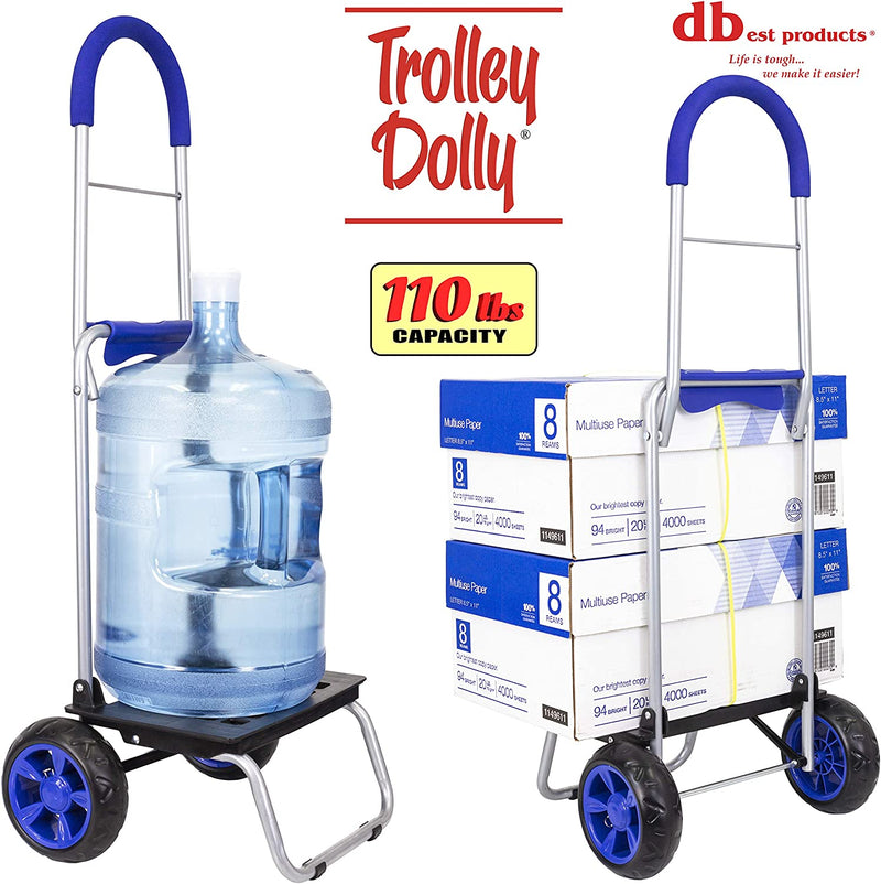 Trolley Dolly, Blue Shopping Grocery Foldable Cart