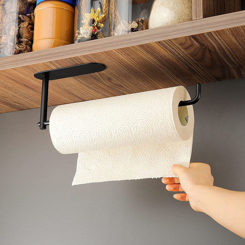 ZUNTO Paper Towel Holder Under Kitchen Cabinet - Stainless Steel Self Adhesive Paper Towel Rack Fit All Paper Rolls