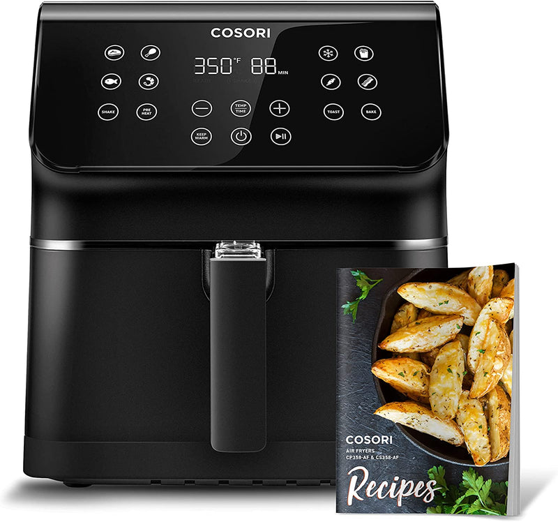 Cosori Proii Air Fryer Oven Combo, 5.8qt Max Xl Large Cooker with 12 One-touch   Oneline Recipes, Nonstick and Dishwasher-safe Detachable Square Basket