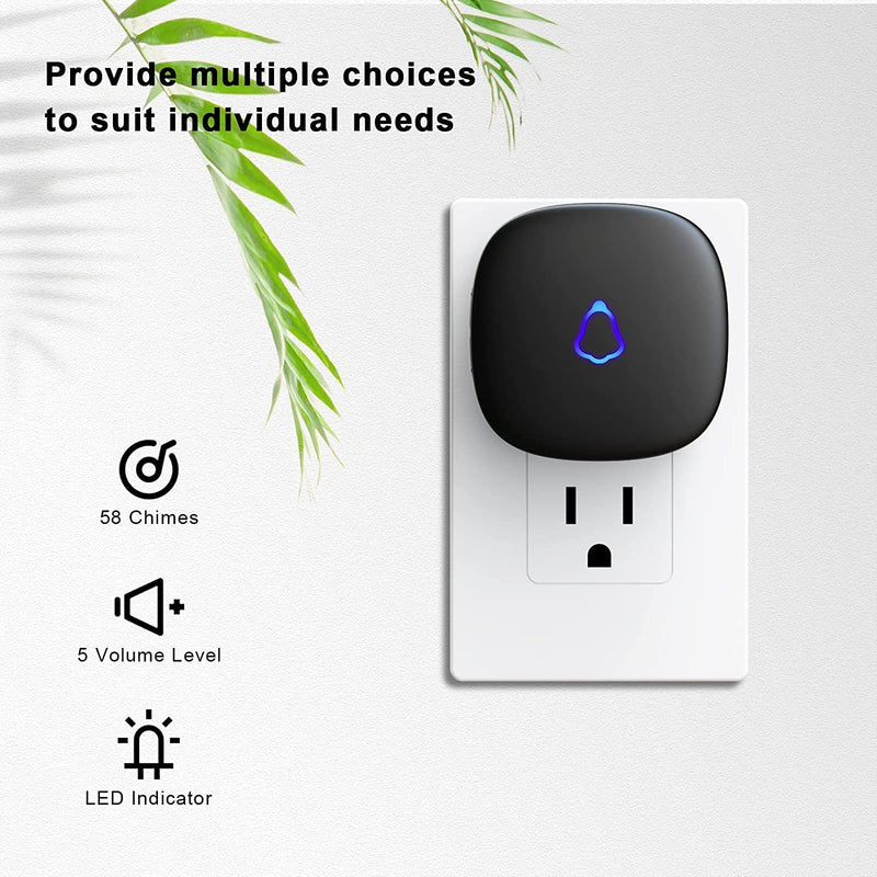 Doorbell, SECRUI Wireless Waterproof Mini Doorbell 1,000ft/300m Range ange Loud Enough Door Bell Ringer