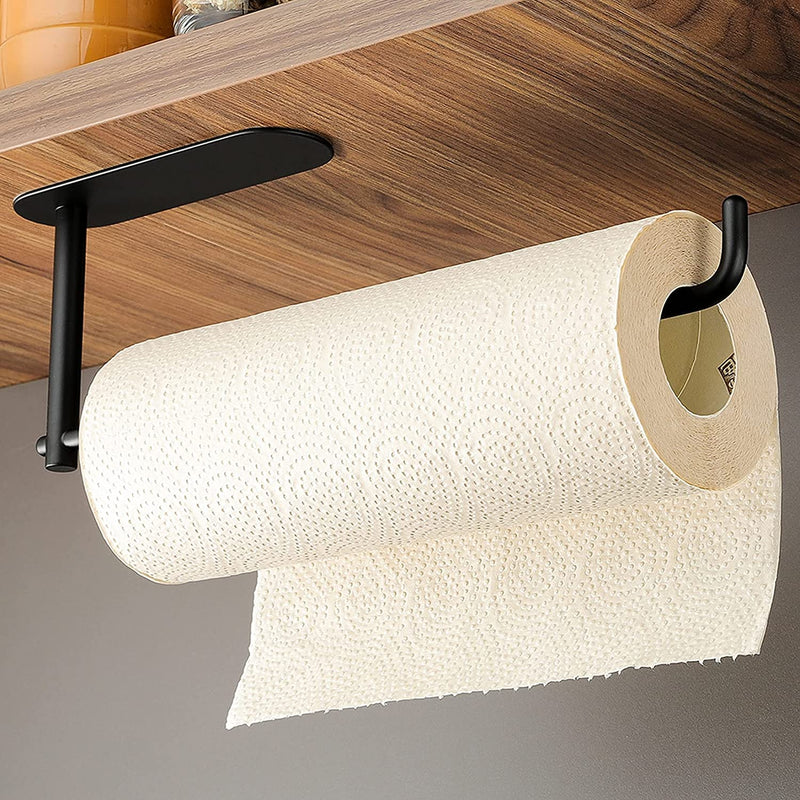 ZUNTO Paper Towel Holder Under Kitchen Cabinet - Stainless Steel Self Adhesive Paper Towel Rack Fit All Paper Rolls