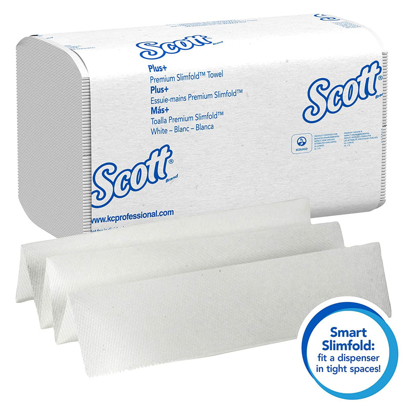 Hand Towels Scott Slimfold (04442) with Fast-Drying Absorbency Pockets, White, 90 Towels/pack, 24 Packs