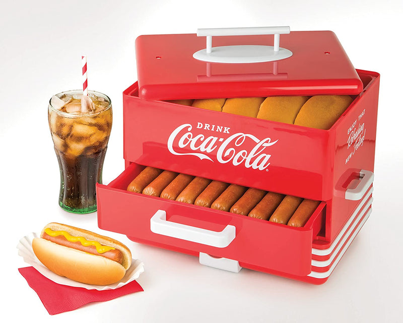 Nostalgia Extra Large Diner-Style Coca-Cola Hot Dog Steamer and Bun