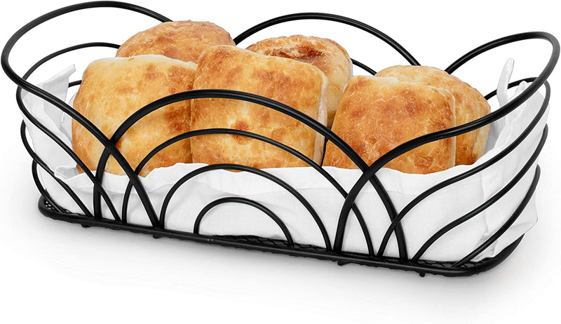 Spectrum Diversified Twist Flower Bread Basket, Black