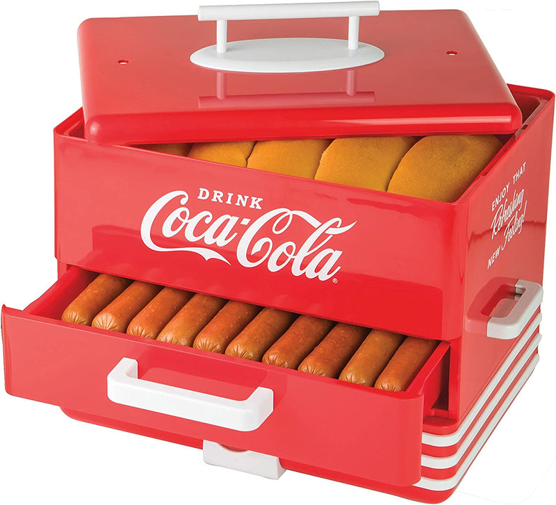 Nostalgia Extra Large Diner-Style Coca-Cola Hot Dog Steamer and Bun