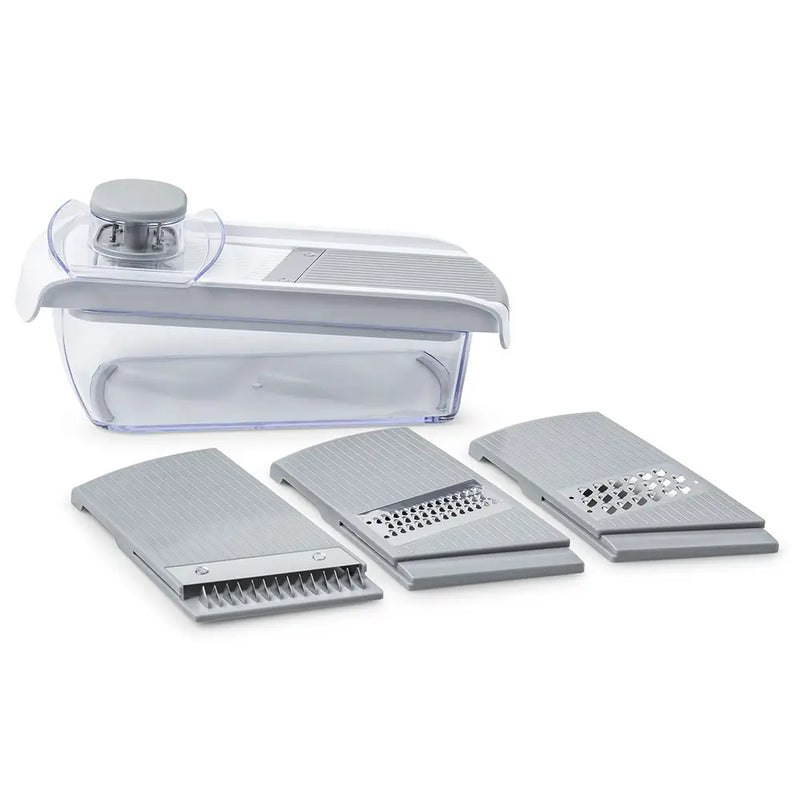 All In 1 Mandoline Slicer and Grater - Set of 7 (White/Grey)