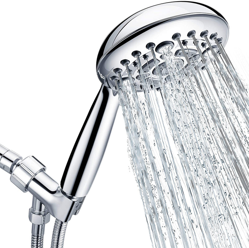 Shower Head, SR SUN RISE 6-Settings 4.8" High Pressure Handheld Shower Head Set