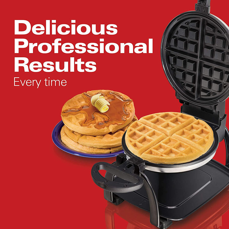 Hamilton Beach Flip Belgian Waffle Maker with Browning Control, Non-Stick Grids