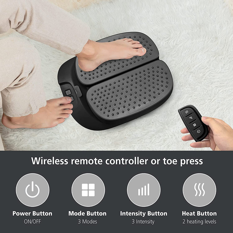 Snailax Foot Massager Machine with Heat,Remote Control Blood Circulation,Plantar Fasciitis, Stress Relief(Black)