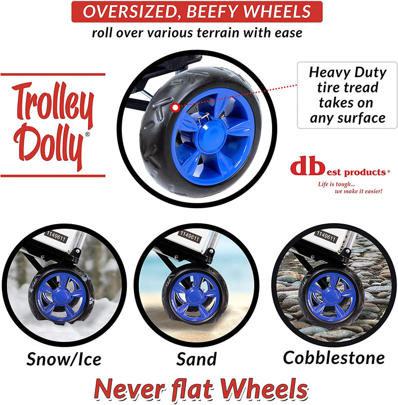 Trolley Dolly, Blue Shopping Grocery Foldable Cart