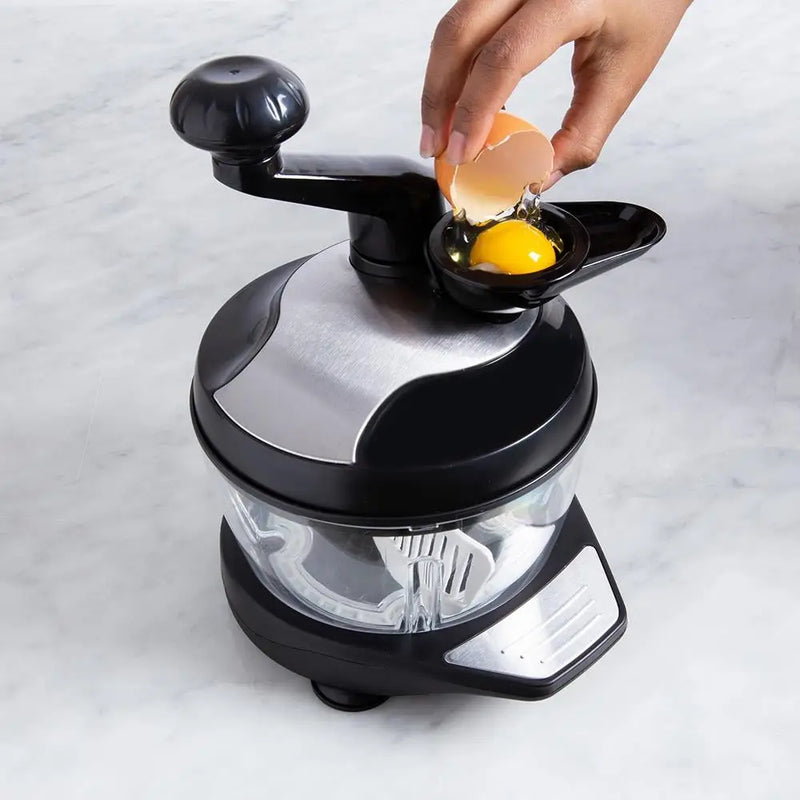 KSP Easy Chop Rotating Food Chopper (Black/Stainless Steel)