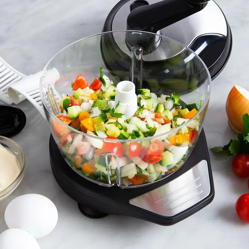 KSP Easy Chop Rotating Food Chopper (Black/Stainless Steel)