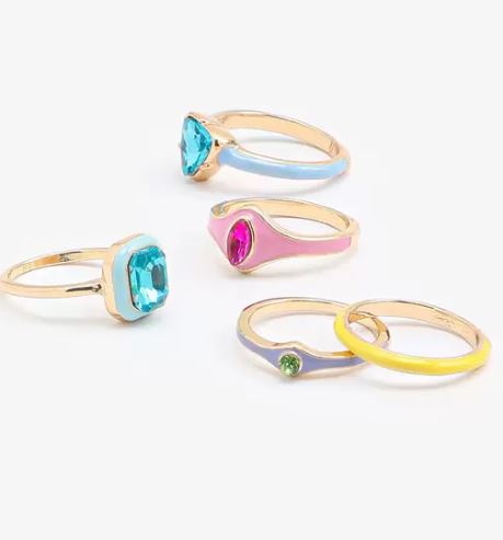 10 - Pack of Assorted Enamel Rings