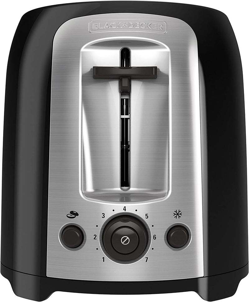 BLACK+DECKER 2-Slice Extra Wide Slot Toaster, Classic Oval, Black with Stainless Steel Accents, TR1278B