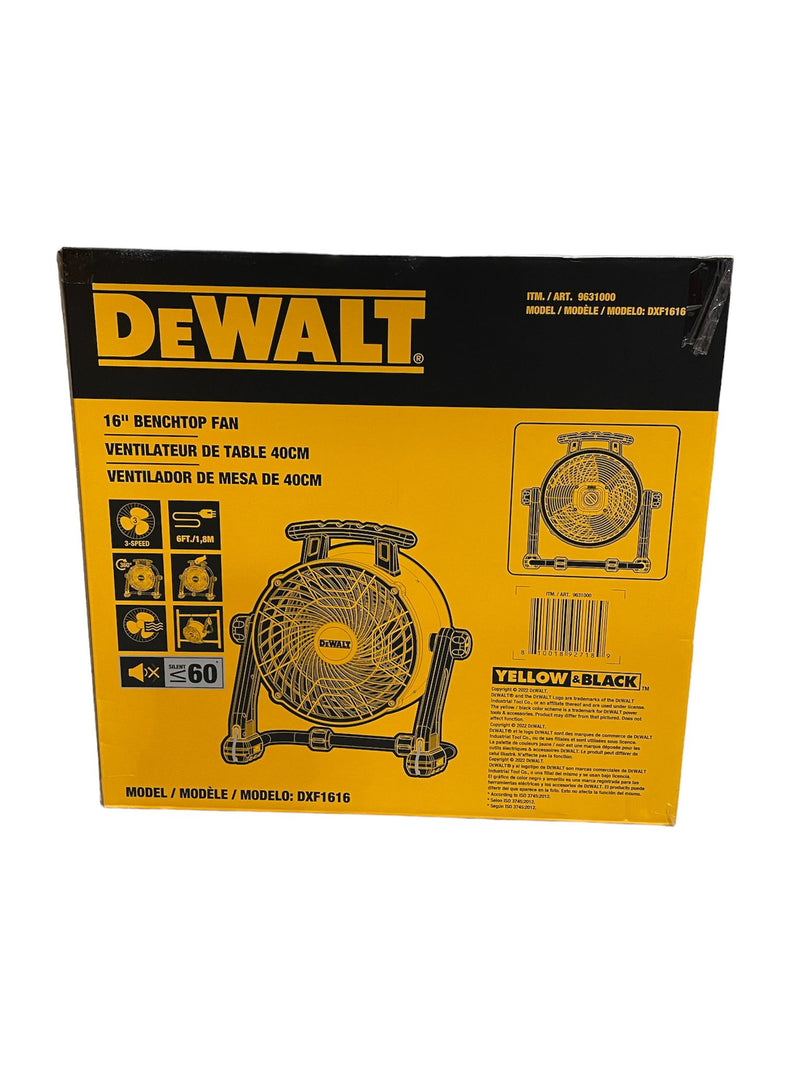 DEWALT 16-in - 3-Speeds Black and Yellow Multi-Use Fan