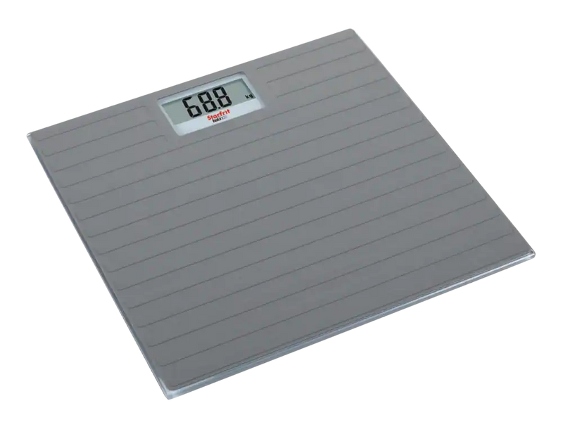 Starfrit Anti-Slip Silicone Digital LCD Display Bathroom Scale/Weight Scale, Grey