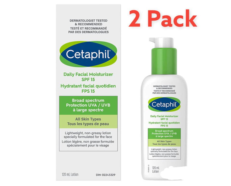 Cetaphil Daily Facial Moisturizer SPF 15 | Lightweight Face Moisturizer with Broad Spectrum Protection | Oil, Fragrance and Paraben Free | Non-Comedogenic | Dermatologist Recommended | 120ml