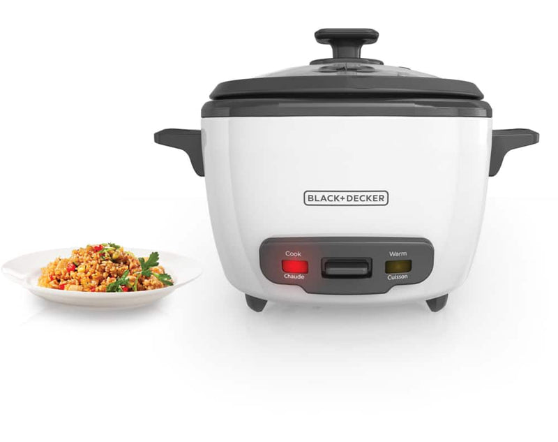 Black & Decker Non-Stick Rice Cooker & Steamer White, 16 Cups