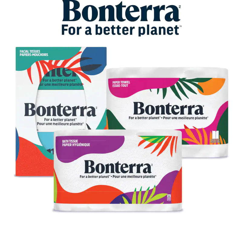 Bonterra Quadruple Roll Toilet Paper, 3-ply Tissue, 6-pk