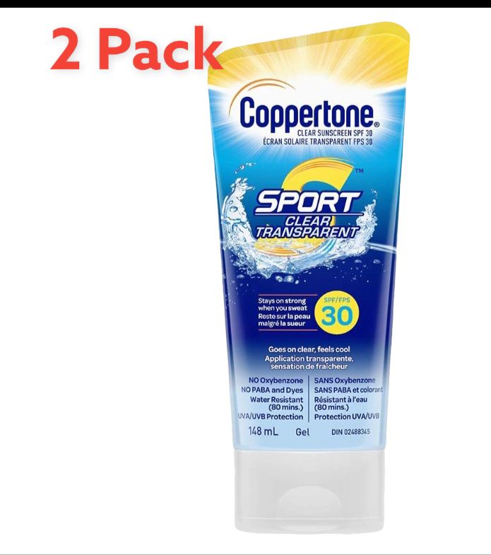 Coppertone Sport Clear Sunscreen SPF 30, Water-Resistant Sport Sunscreen Gel, Rubs In Clear and Stays On Strong When You Sweat