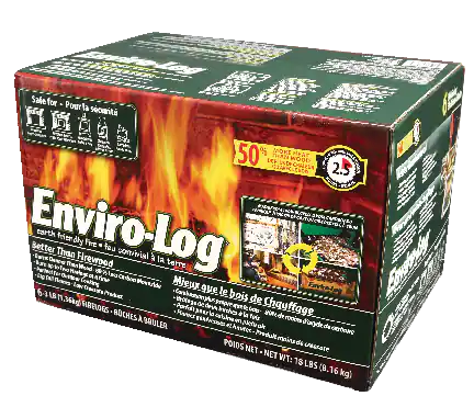 Enviro-Log Earth Friendly Fire Log For Fireplaces & Woodstoves, 3-lb, 6-pk