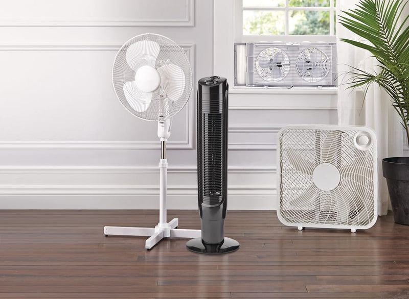 For Living Portable Twin Window Fan 2-Speed,White, 9-in