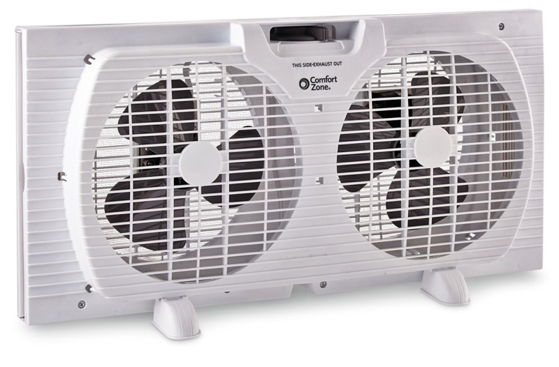 For Living Portable Twin Window Fan 2-Speed,White, 9-in